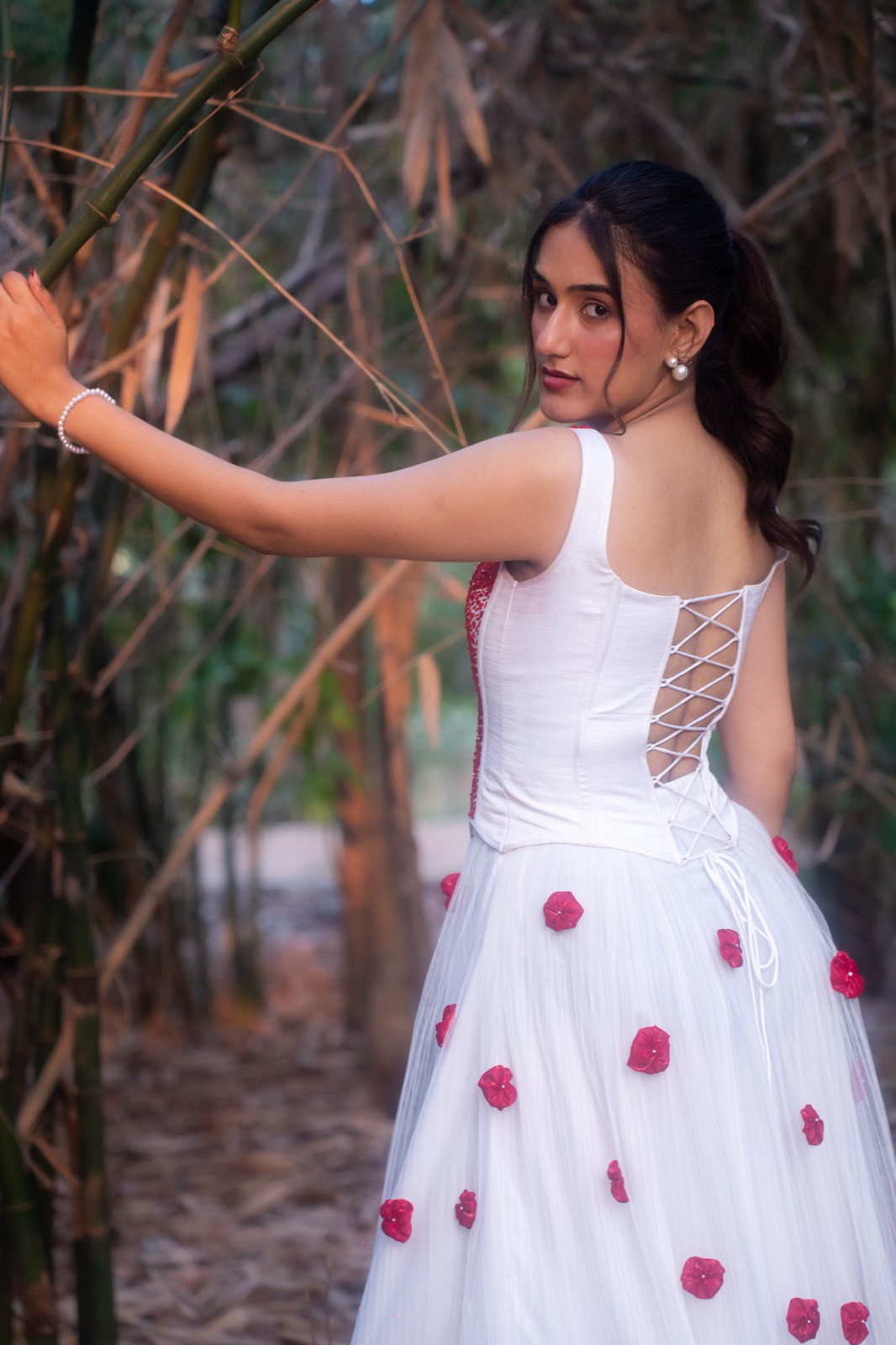 Carmine Rosette — the laced corset back
